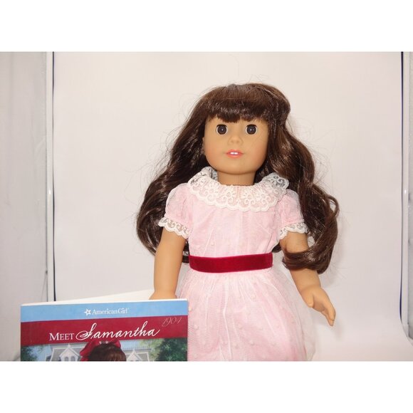 American Girl Beforever Doll Samantha Parkington Pink Dress Brown Hair Eyes 2014 - Picture 16 of 16